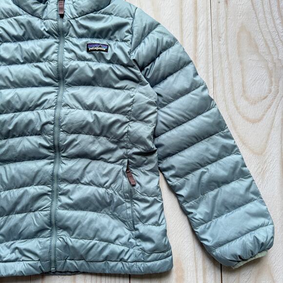 Patagonia Kids Unisex Size L 12 Duck Down Insulated Sweater Puffer Jacket Blue - Picture 3 of 11